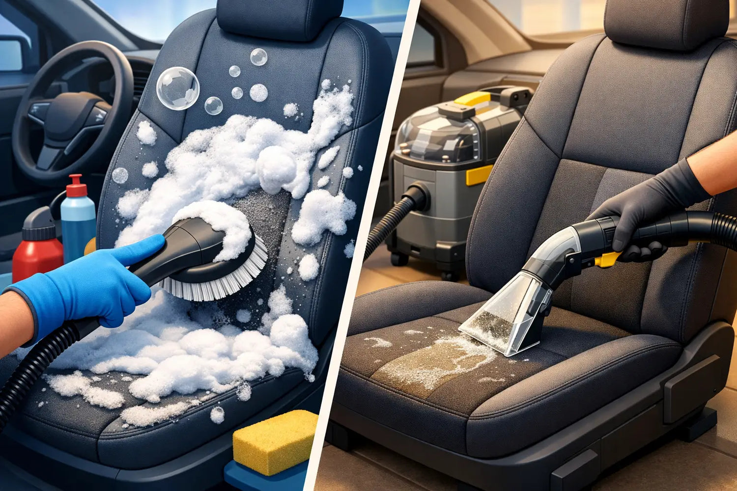 Interior Shampooing vs Seat Extraction